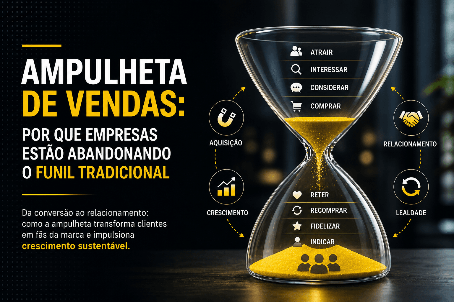 Ampulheta de Vendas: por que empresas estão abandonando o funil tradicional